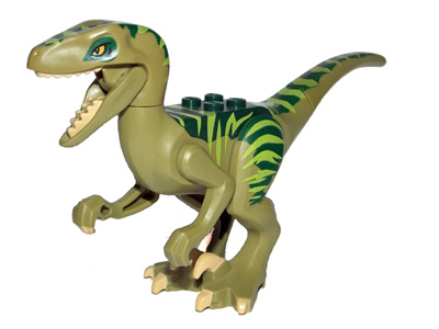 LEGO® raptor02 Dinosaur Raptor / Velociraptor Olive Green, Dark Green and Tan Claws