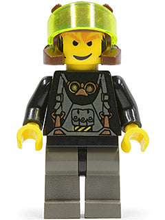 Preowned LEGO® Minifigure – Rock Raiders rck001 Axel Trans-Neon Green Visor