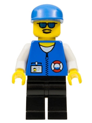 Preowned LEGO® Minifigure – Town res008 Coast Guard City Center White Collar & Arms Black L