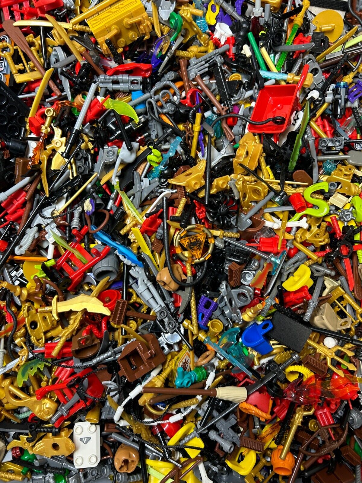 Preowned LEGO® Bulk Minifigure Accessories, Tools, Weapons, Handheld Items 1oz