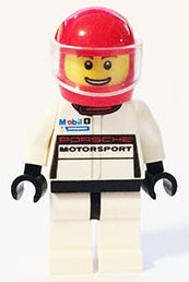 Preowned LEGO® Minifigure – SPEED CHAMPIONS sc009 Porsche 911 GT Driver Red Helmet