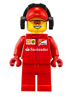 Preowned LEGO® Minifigure – SPEED CHAMPIONS sc014 Scuderia Ferrari Team Crew Member Male Or