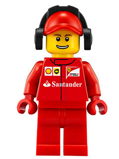 Preowned LEGO® Minifigure – SPEED CHAMPIONS sc015 Scuderia Ferrari Team Crew Member Male Th
