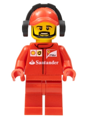 Preowned LEGO® Minifigure – SPEED CHAMPIONS sc016 Scuderia Ferrari Team Crew Member Male Be