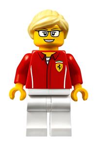 Preowned LEGO® Minifigure – SPEED CHAMPIONS sc049 Ferrari Engineer Female