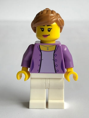 Preowned LEGO® Minifigure – SPEED CHAMPIONS sc061 Race Visitor Female Medium Lavender Jacke