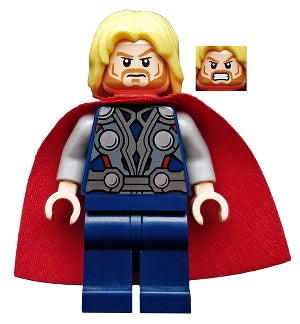 Preowned LEGO® Minifigure – Super Heroes sh0018 Thor Starched Fabric Cape Dark Blue Legs