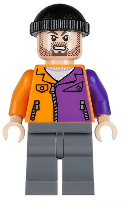 Preowned LEGO® Minifigure – Super Heroes sh0021 Two-Faces Henchman Orange and Purple Beard