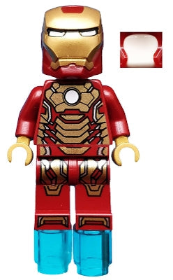 Preowned LEGO® Minifigure – Super Heroes sh0072a Iron Man Mark 42 Armor White Head Foot Repu