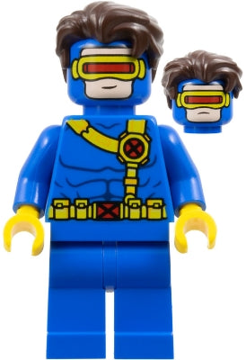 Preowned LEGO® Minifigure – Super Heroes sh0941 Cyclops - Blue Outfit, Plain Legs