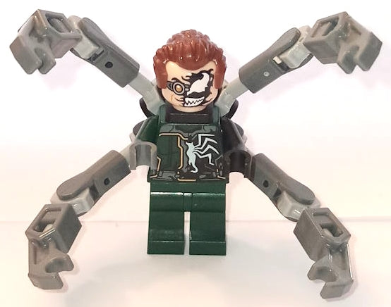 Preowned LEGO® Minifigure – Super Heroes sh0946 Dr. Octopus (Otto Octavius) / Doc Ock - Dark Green Suit Half Venomized,