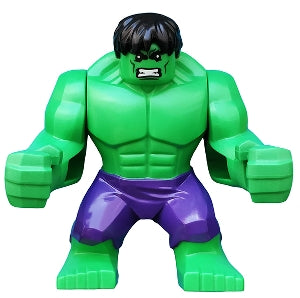 Preowned LEGO® Minifigure – Super Heroes sh0095 Hulk w/Black Hair and Dark Purple Pants