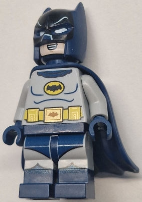 Preowned LEGO® Minifigure – Super Heroes sh0986 Batman - Classic TV Series, Goggles, Light Bluish Gray Torso and Flexible Rub