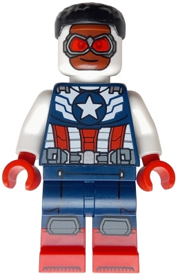 Preowned LEGO® Minifigure – Super Heroes sh0999 Captain America (Sam Wilson) - Dark Blue and White Suit (b24sh02)