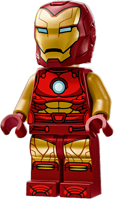 Preowned LEGO® Minifigure – Super Heroes sh1008 (Iron Man - Dark Red and Gold Armor, Round Arc Reactor, Pearl Gold Arms, Helm