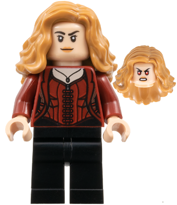 Preowned LEGO® Minifigure – Super Heroes sh1018 (The Scarlet Witch (Wanda Maximoff) - Plain Legs, Medium Nougat Hair)