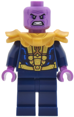 Preowned LEGO® Minifigure – Super Heroes sh1044 (Thanos - Minifigure, Dark Blue and Gold Outfit, Shoulder Armor)