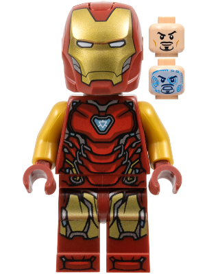 Preowned LEGO® Minifigure – Super Heroes sh1046 (Iron Man - Mark 85 Armor, Large Helmet Visor, Thick Red Markings on Torso)