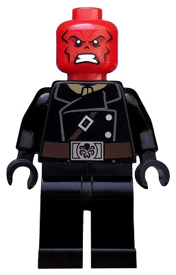 Preowned LEGO® Minifigure – Super Heroes sh0107 Red Skull Dark Brown Belt
