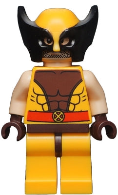 Preowned LEGO® Minifigure – Super Heroes sh0118 Wolverine Mask Dark Brown Hands