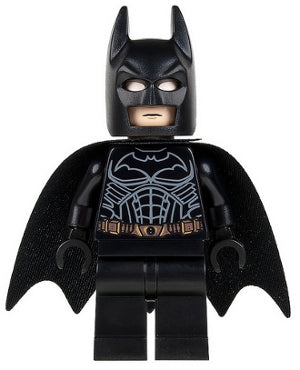 Preowned LEGO® Minifigure – Super Heroes sh0132 Batman Black Suit w/Copper Belt Type 2 Cowl