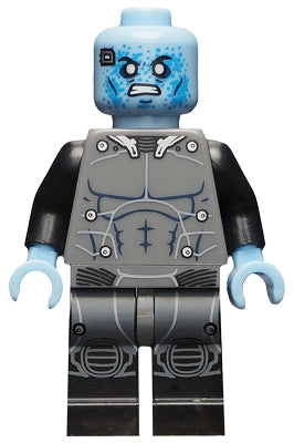 Preowned LEGO® Minifigure – Super Heroes sh0141 Electro Black and Dark Bluish0 Gray Outfit Br