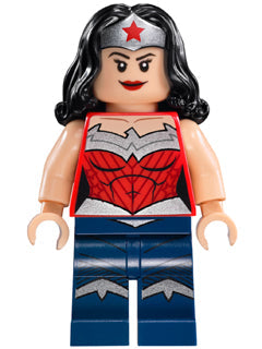 Preowned LEGO® Minifigure – Super Heroes sh0150 Wonder Woman Silver Tiara Dark Blue Legs