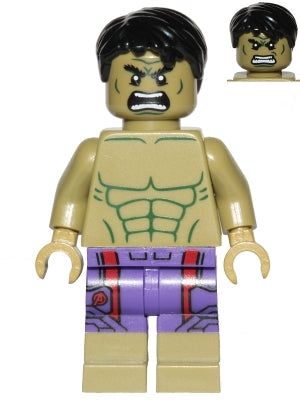 Preowned LEGO® Minifigure – Super Heroes sh0212 Hulk Dark Purple Pants w/Dark Red Pattern