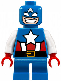 Preowned LEGO® Minifigure – Super Heroes sh0250 Captain America sh0ort Legs