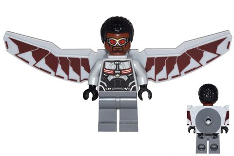 Preowned LEGO® Minifigure – Super Heroes sh0261 Falcon Light Bluish0 Gray and Dark Red Wings