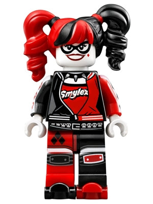Preowned LEGO® Minifigure – Super Heroes sh0306 Harley Quinn Pigtails Black Eye Mask Roller