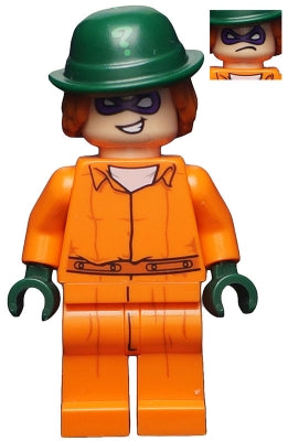 Preowned LEGO® Minifigure – Super Heroes sh0344 The Riddler Prison Jumpsuit