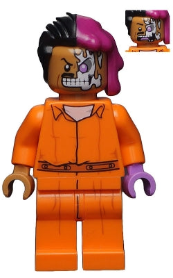 Preowned LEGO® Minifigure – Super Heroes sh0345 Two-Face Prison Jumpsuit