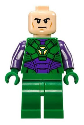 Preowned LEGO® Minifigure – Super Heroes sh0459 Lex Luthor Green and Dark Purple Light Armor