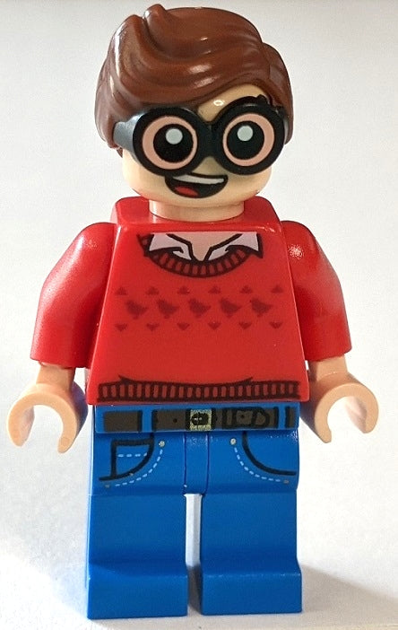 Preowned LEGO® Minifigure – Super Heroes sh0464 Dick Grayson Red Sweater w/Dark Red Robins