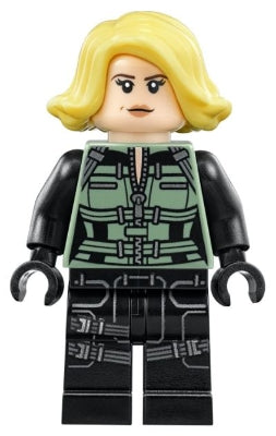 Preowned LEGO® Minifigure – Super Heroes sh0494 Black Widow Black Jumpsuit Bright Light Yell