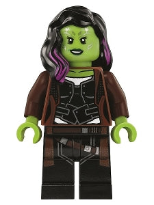Preowned LEGO® Minifigure – Super Heroes sh0506 Gamora Long Reddish0 Brown Coat