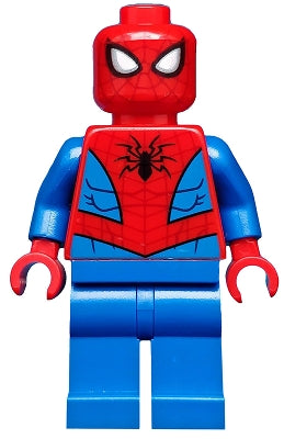 Preowned LEGO® Minifigure – Super Heroes sh0546 Spider-Man Dark Red Web Pattern Blue Legs
