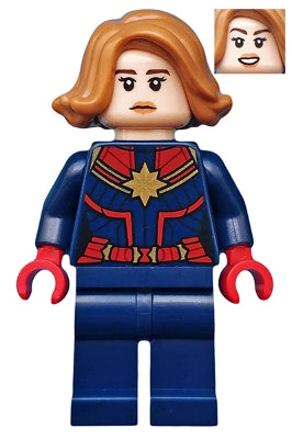 Preowned LEGO® Minifigure – Super Heroes sh0555 Captain Marvel (Carol Danvers) Medium Nougat