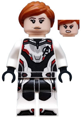 Preowned LEGO® Minifigure – Super Heroes sh0571 Black Widow White Jumpsuit Dark Orange Pony