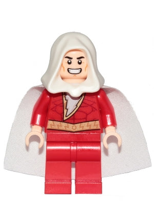 Preowned LEGO® Minifigure – Super Heroes sh0592a sh0azam White Hood sh0iny Starched Cape