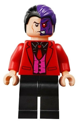 Preowned LEGO® Minifigure – Super Heroes sh0594 Two-Face Black sh0irt Red Tie and Jacket