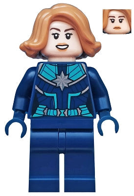Preowned LEGO® Minifigure – Super Heroes sh0605 Captain Marvel (Carol Danvers) Vers Kree Sta