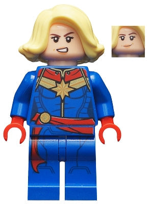 Preowned LEGO® Minifigure – Super Heroes sh0639 Captain Marvel Bright Light Yellow Hair