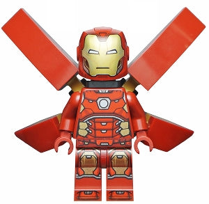 Preowned LEGO® Minifigure – Super Heroes sh0673 Iron Man Silver Hexagon on Chest Wings w/out