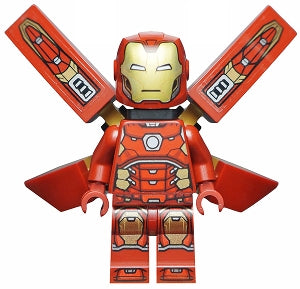 Preowned LEGO® Minifigure – Super Heroes sh0673s Iron Man Silver Hexagon on Chest Wings w/St