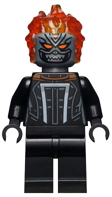 Preowned LEGO® Minifigure – Super Heroes sh0678 Ghost Rider Roberto Robbie Reyes Flat Silver