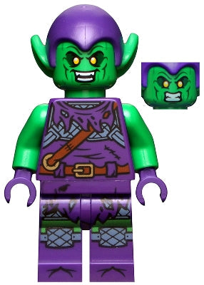 Preowned LEGO® Minifigure – Super Heroes sh0695 Green Goblin Bright Green Skin Dark Purple O