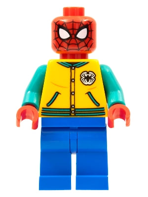Preowned LEGO® Minifigure – Super Heroes sh0757 Spider-Man Bright Light Orange Letter Jacket