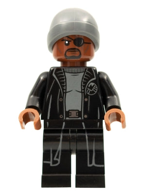 Preowned LEGO® Minifigure – Super Heroes sh0758 Nick Fury Dark Bluish0 Gray Beanie